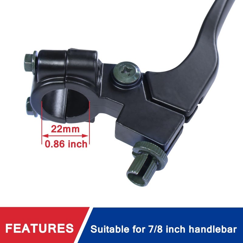 HOOUP 7/8" Dirt Bike Left Clutch Handle Lever and 39'' Clutch Cable for SSR110 SSR125 SSR140 Coolster M125 Apollo RFZ125 Tao Tao DB17 Baja Kayo Roketa Kinda Chinese Pit Dirt Bike Motorcycle Black - Image 4